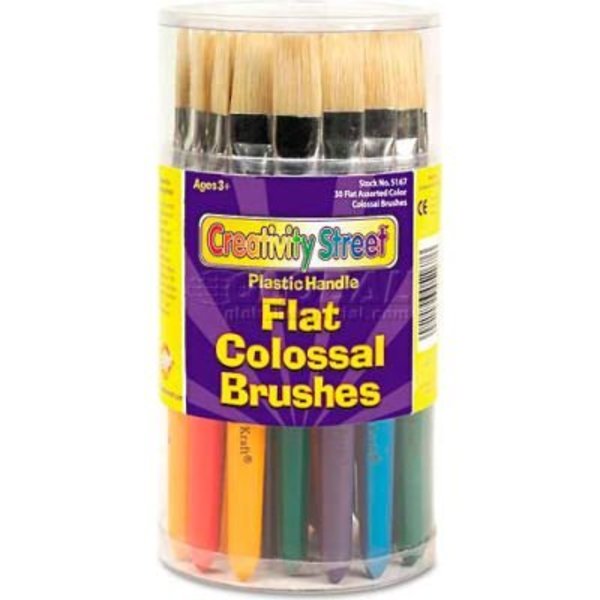 The Chenille Kraft Co Creativity Street Colossal Brush, Natural Bristle, Flat, 30/Set 5167